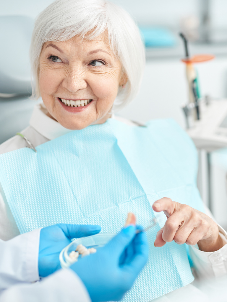 patient getting dentures